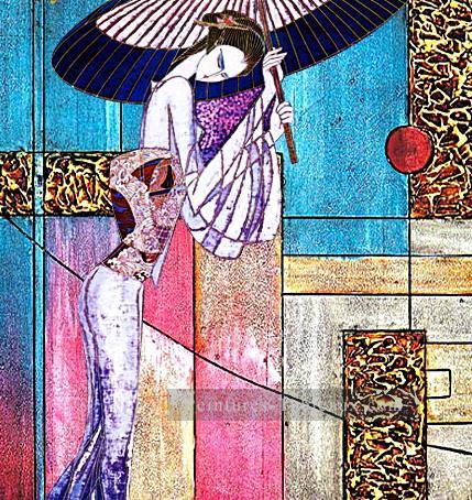 marche chinoise fille décorative originale Peintures à l'huile